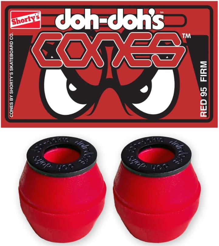 Shorty's Kata Skateboarding Skateboard Bushings Doh Doh's Cones with Washers Red 95A Firm - Image 1